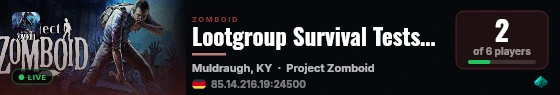 Lootgroup Survival Testserver live status badge