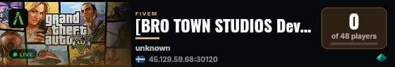 [BRO TOWN STUDIOS Dev Server] BroTownDevServer live status badge