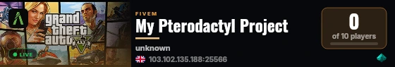 My Pterodactyl Project live status badge