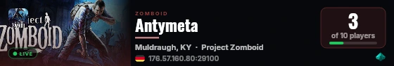 Antymeta live status badge