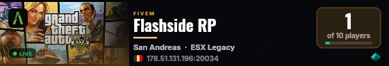 Flashside RP live status badge