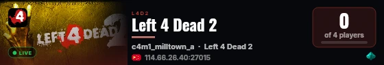 Left 4 Dead 2 live status badge