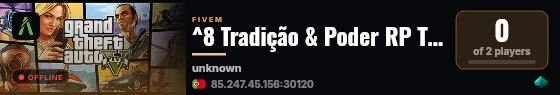 ^8 Tradição & Poder RP TESTE 🏰⚔️ live status badge
