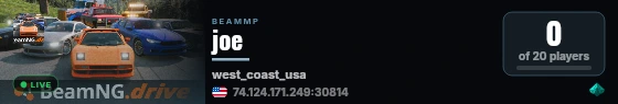 joe live status badge