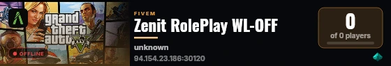 Zenit RolePlay WL-OFF live status badge