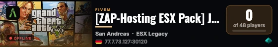 [ZAP-Hosting ESX Pack] Jan18 Test-Server live status badge