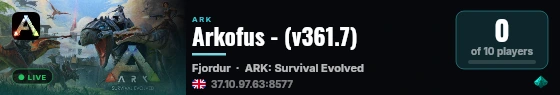 Arkofus - (v361.7) live status badge
