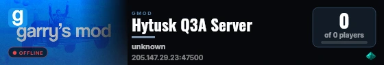 Hytusk Q3A Server live status badge