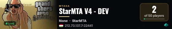 StarMTA V4 - DEV live status badge