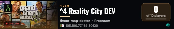 ^4 Reality City DEV live status badge