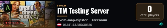 ITM Testing Server live status badge