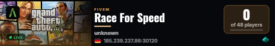 Race For Speed live status badge