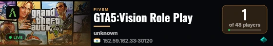 GTA5:Vision Role Play live status badge