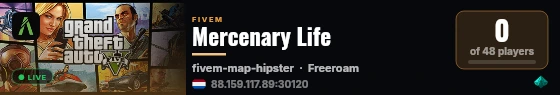 Mercenary Life live status badge
