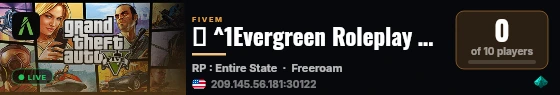 ⛰️ ^1Evergreen Roleplay ^7⤳ ^2V3 SOON live status badge