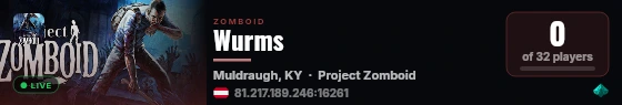 Wurms live status badge