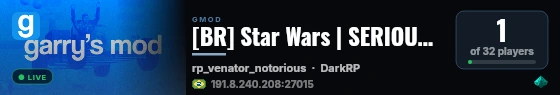 [BR] Star Wars | SERIOUS RP [Dev] live status badge