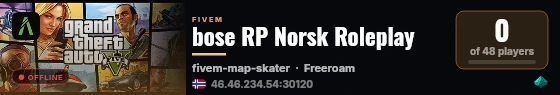 bose RP Norsk Roleplay live status badge