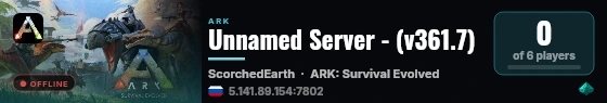 Unnamed Server - (v361.7) live status badge