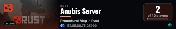 Anubis Server live status badge