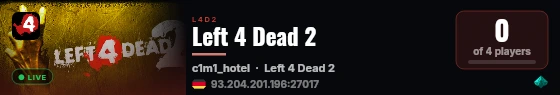Left 4 Dead 2 live status badge