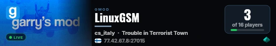 LinuxGSM live status badge