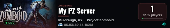 My PZ Server live status badge