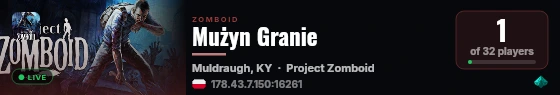 Mużyn Granie live status badge