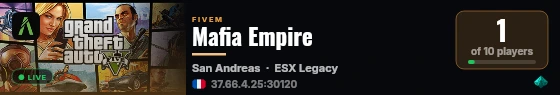 Mafia Empire live status badge