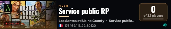 Service public RP live status badge