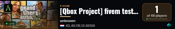 [Qbox Project] fivem testing live status badge