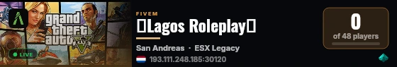 🌴Lagos Roleplay🌴 live status badge
