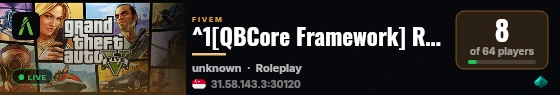 ^1[QBCore Framework] RYDE ROLEPLAY live status badge