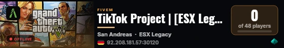 TikTok Project | [ESX Legacy] live status badge
