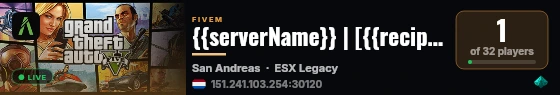 {{serverName}} | [{{recipeName}}] live status badge