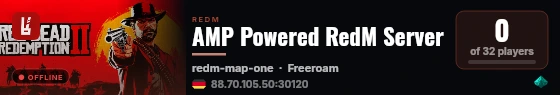 AMP Powered RedM Server live status badge