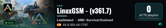 LinuxGSM - (v361.7) live status badge