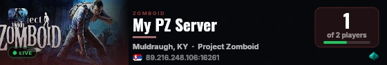 My PZ Server live status badge