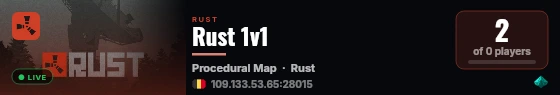 Rust 1v1 live status badge
