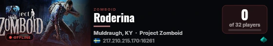 Roderina live status badge