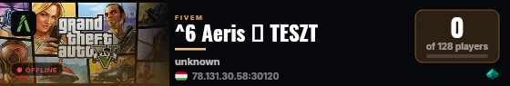 ^6 Aeris ▸ TESZT live status badge