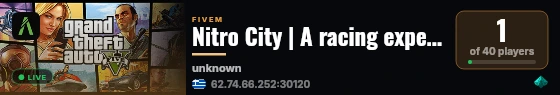 Nitro City | A racing experience live status badge
