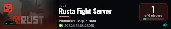 Rusta Fight Server live status badge