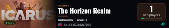 The Horizon Realm live status badge