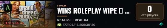WINS ROLEPLAY WIPE 🡺 WL FECHADA live status badge