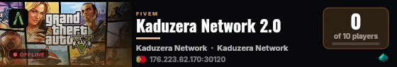 Kaduzera Network 2.0 live status badge
