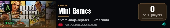 Mini Games live status badge