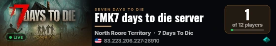 FMK7 days to die server live status badge