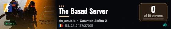 The Based Server live status badge