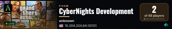 CyberNights Development live status badge